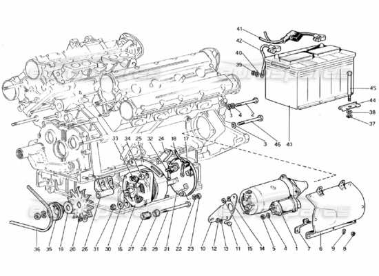 a part diagram from the ferrari 308 parts catalogue