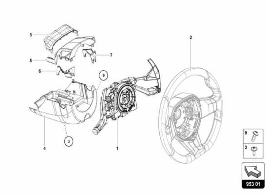 a part diagram from the lamborghini centenario parts catalogue