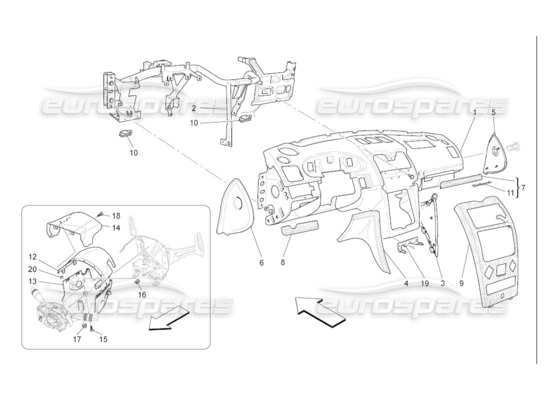 a part diagram from the maserati quattroporte m139 (2005-2013) parts catalogue