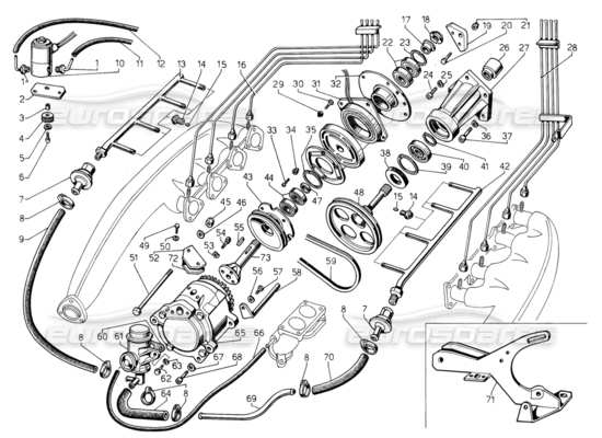 a part diagram from the lamborghini jalpa parts catalogue