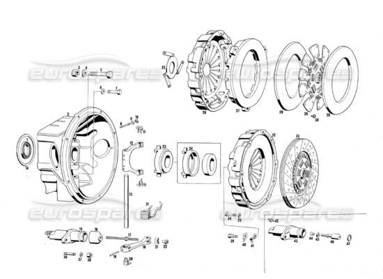 a part diagram from the maserati quattroporte (1967-1979) parts catalogue