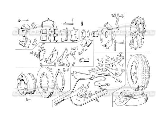 a part diagram from the maserati khamsin parts catalogue