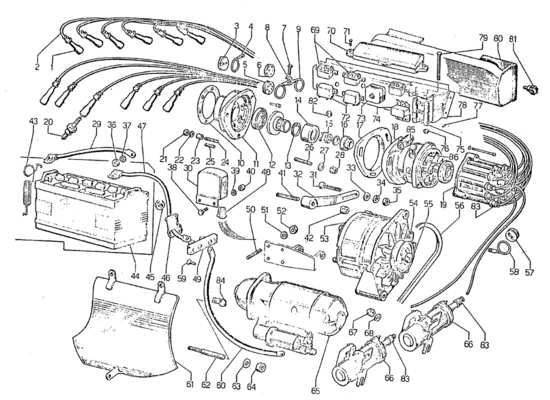 a part diagram from the lamborghini jarama parts catalogue