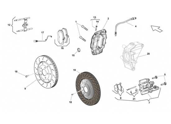 a part diagram from the lamborghini gallardo sts ii sc parts catalogue