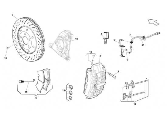 a part diagram from the lamborghini gallardo sts ii sc parts catalogue