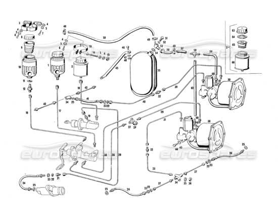 a part diagram from the maserati quattroporte (1967-1979) parts catalogue