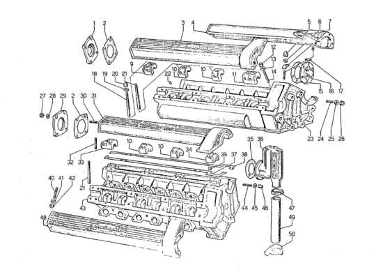 a part diagram from the lamborghini jarama parts catalogue