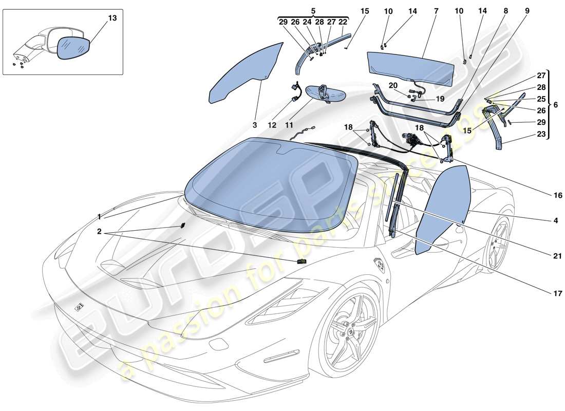 VIEW PARTS DIAGRAMS FROM THE FERRARI 458 PARTS CATALOGUE a part diagram from the ferrari 458 parts catalogue