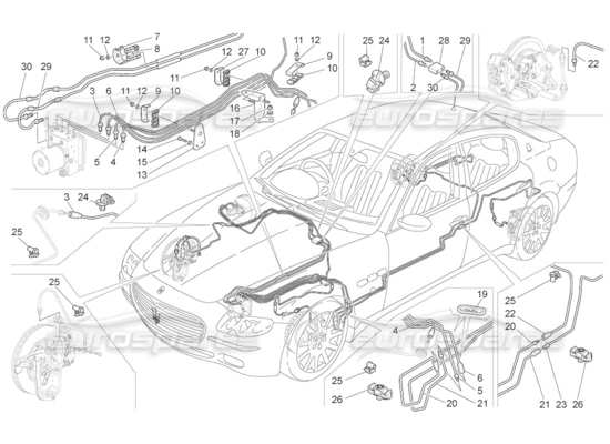 a part diagram from the maserati quattroporte m139 (2005-2013) parts catalogue