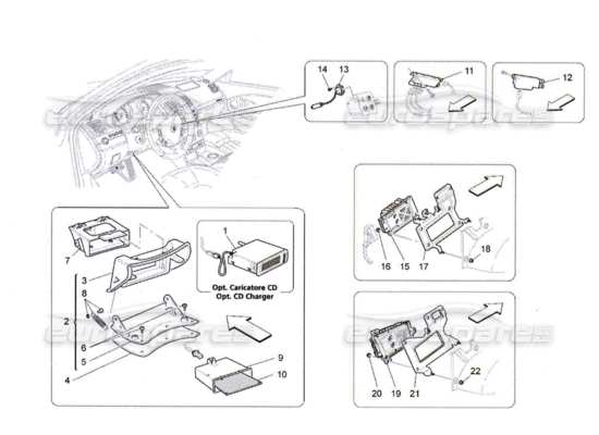 a part diagram from the maserati quattroporte m139 (2005-2013) parts catalogue