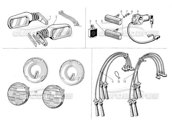 a part diagram from the lamborghini jalpa parts catalogue