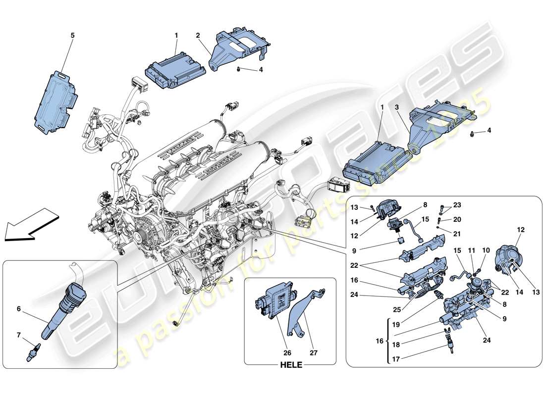 ferrari 458 spider (europe) injection - ignition system part diagram