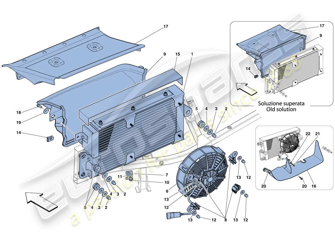 ferrari 458 italia (europe) gearbox oil cooling radiators part diagram