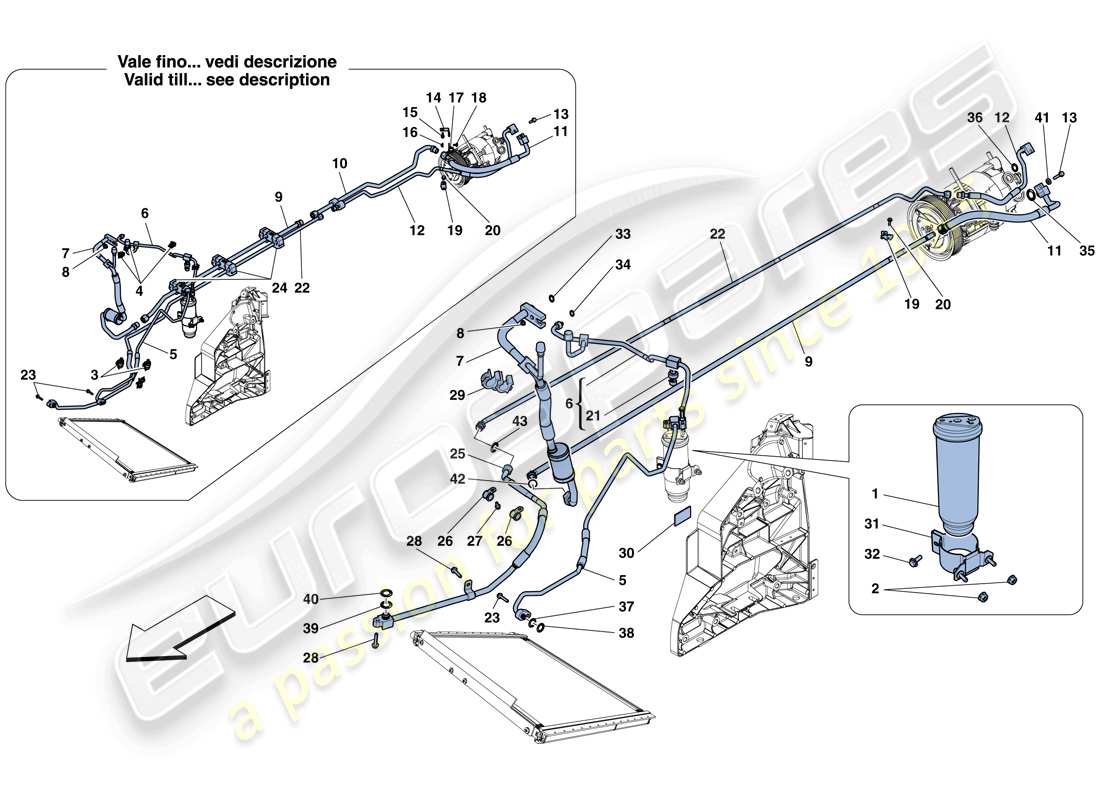 ferrari 458 italia (europe) ac system - freon parts diagram