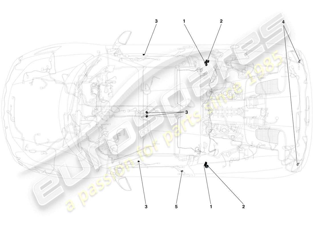 ferrari 458 spider (europe) various fastenings for the electrical system parts diagram