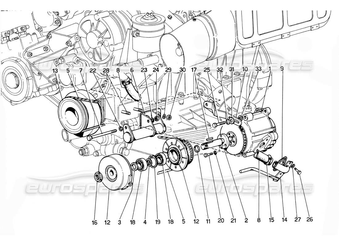 ferrari 365 gtc4 (mechanical) usa air pump - revision parts diagram