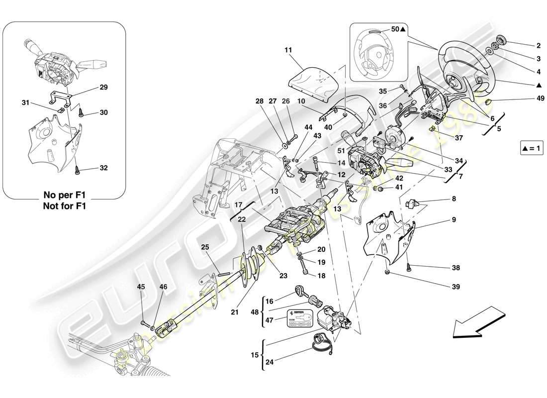 ferrari 599 gtb fiorano (europe) steering control parts diagram