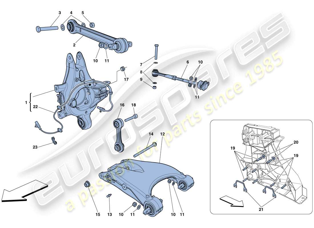 ferrari 458 italia (europe) rear suspension - arms parts diagram