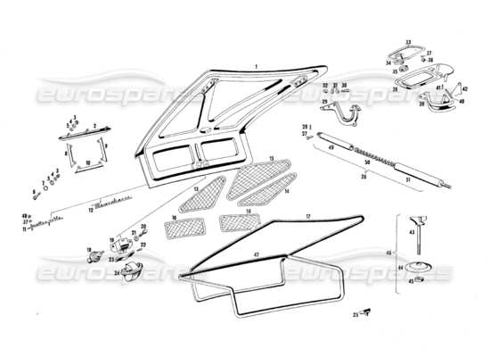 a part diagram from the maserati quattroporte (1967-1979) parts catalogue