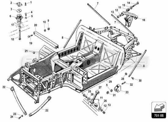 a part diagram from the lamborghini miura parts catalogue