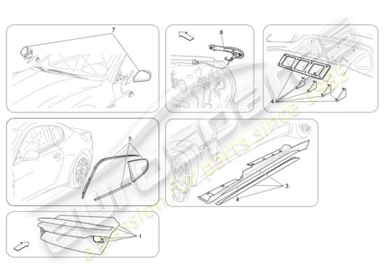 a part diagram from the maserati granturismo sport parts catalogue