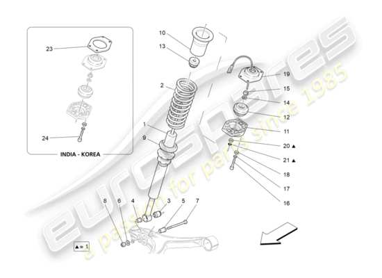 a part diagram from the maserati granturismo parts catalogue