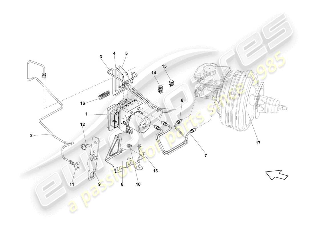 lamborghini lp550-2 spyder (2010) abs unit parts diagram