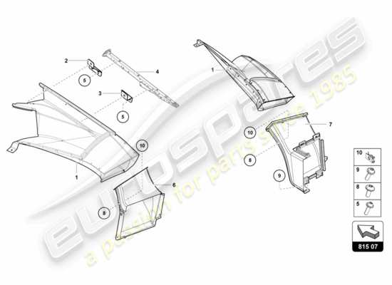 a part diagram from the lamborghini centenario parts catalogue