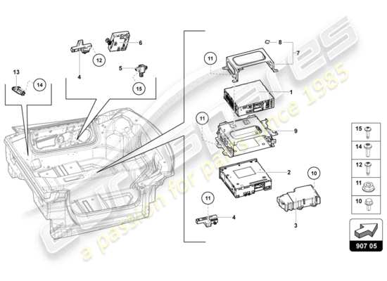 a part diagram from the lamborghini aventador lp720-4 parts catalogue