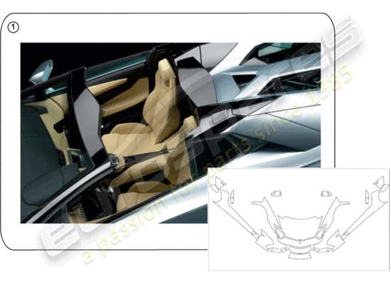 a part diagram from the lamborghini aventador accessories parts catalogue