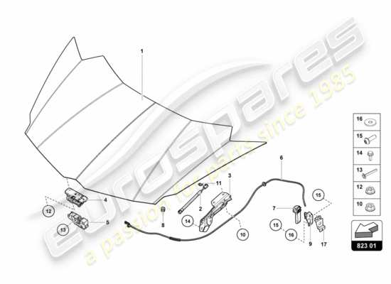 a part diagram from the lamborghini lp700-4 coupe (2012) parts catalogue