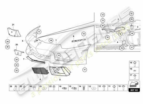 a part diagram from the lamborghini lp700-4 coupe (2012) parts catalogue