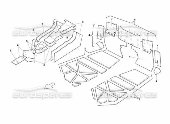 a part diagram from the lamborghini murcielago lp670 parts catalogue