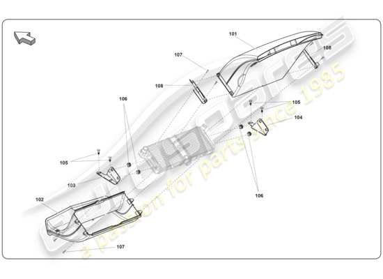 a part diagram from the lamborghini super trofeo (2009-2014) parts catalogue