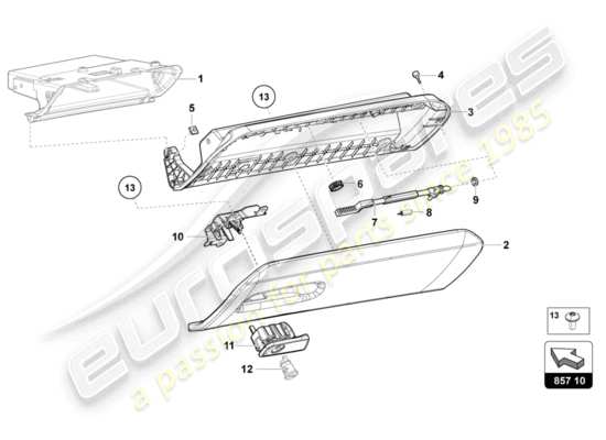a part diagram from the lamborghini aventador lp740-4 s parts catalogue