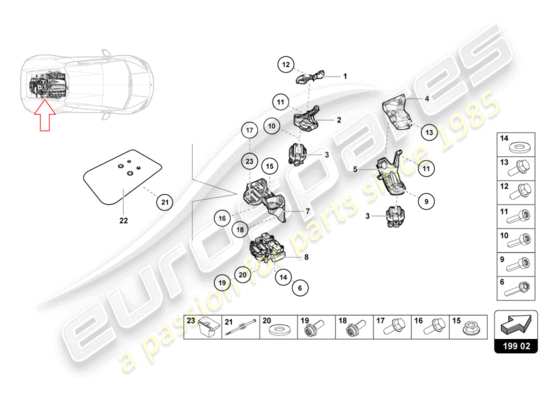 a part diagram from the lamborghini huracan lp610 parts catalogue