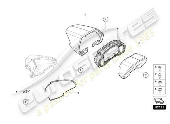 a part diagram from the lamborghini aventador lp770-4 svj parts catalogue