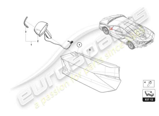 a part diagram from the lamborghini sian parts catalogue