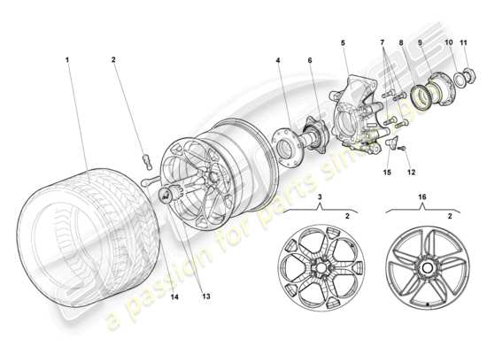 a part diagram from the lamborghini murcielago roadster (2005) parts catalogue