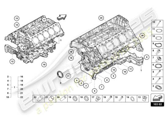 a part diagram from the lamborghini huracan lp610 parts catalogue