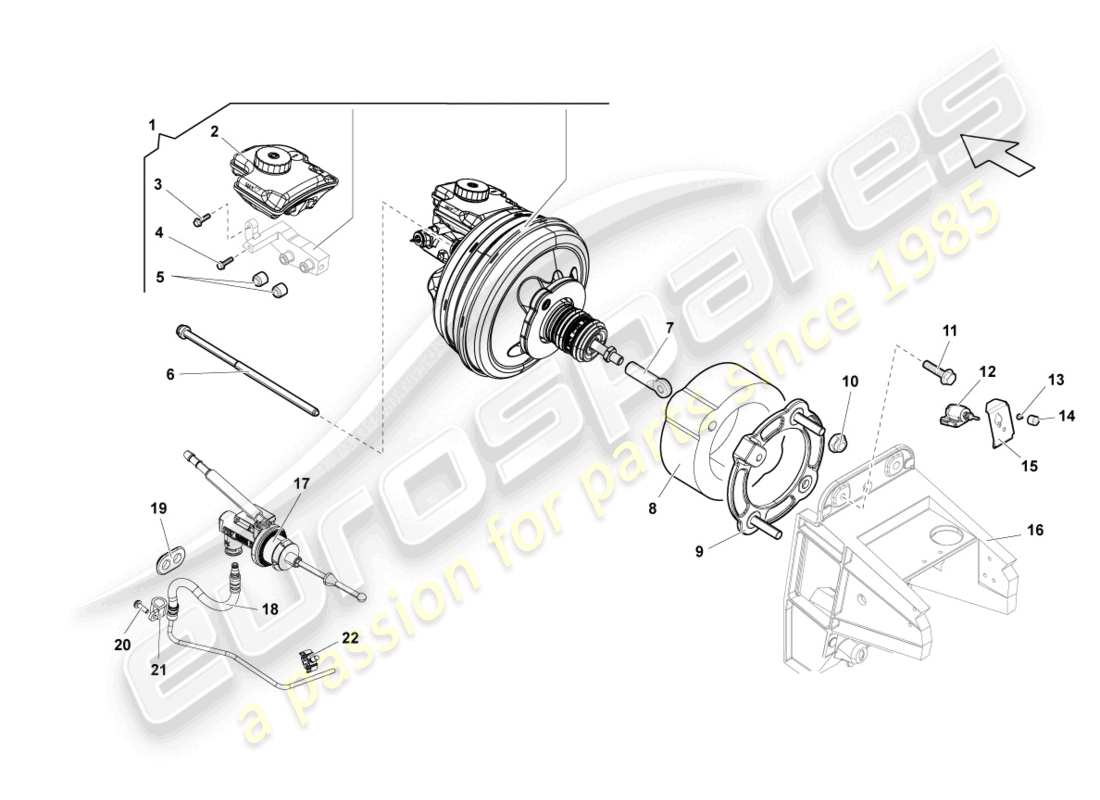 lamborghini lp560-4 spider (2010) brake servo parts diagram
