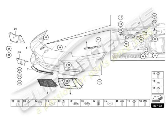 a part diagram from the lamborghini lp700-4 coupe (2013) parts catalogue