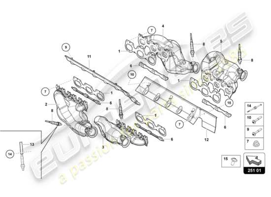 a part diagram from the lamborghini lp700-4 coupe (2013) parts catalogue