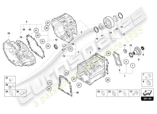 a part diagram from the lamborghini lp700-4 roadster (2014) parts catalogue
