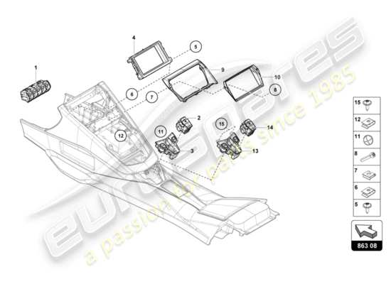 a part diagram from the lamborghini lp700-4 roadster (2016) parts catalogue