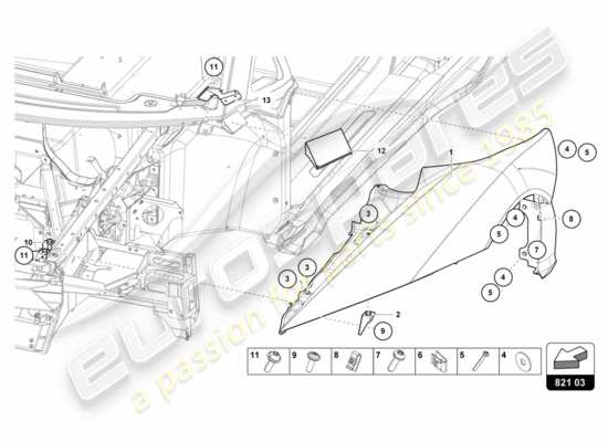 a part diagram from the lamborghini centenario parts catalogue