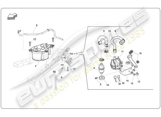 a part diagram from the lamborghini super trofeo (2009-2014) parts catalogue