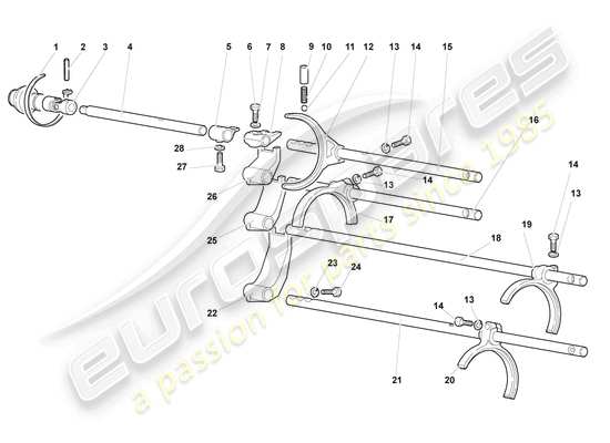 a part diagram from the lamborghini murcielago coupe (2005) parts catalogue
