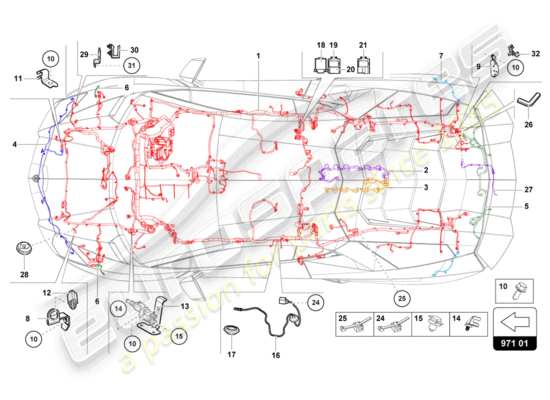 a part diagram from the lamborghini lp700-4 coupe (2015) parts catalogue