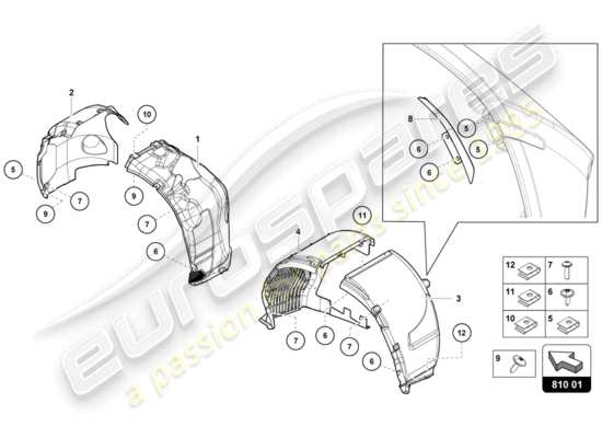 a part diagram from the lamborghini aventador lp720-4 parts catalogue